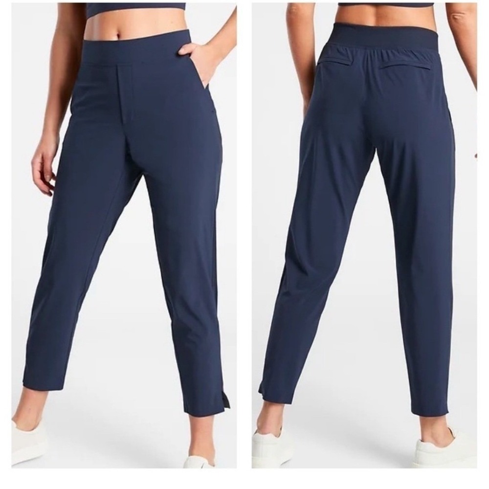 Athleta Brooklyn Ankle Pant Navy Blue 198671 Size 6 Tapered Travel Work NWOT
